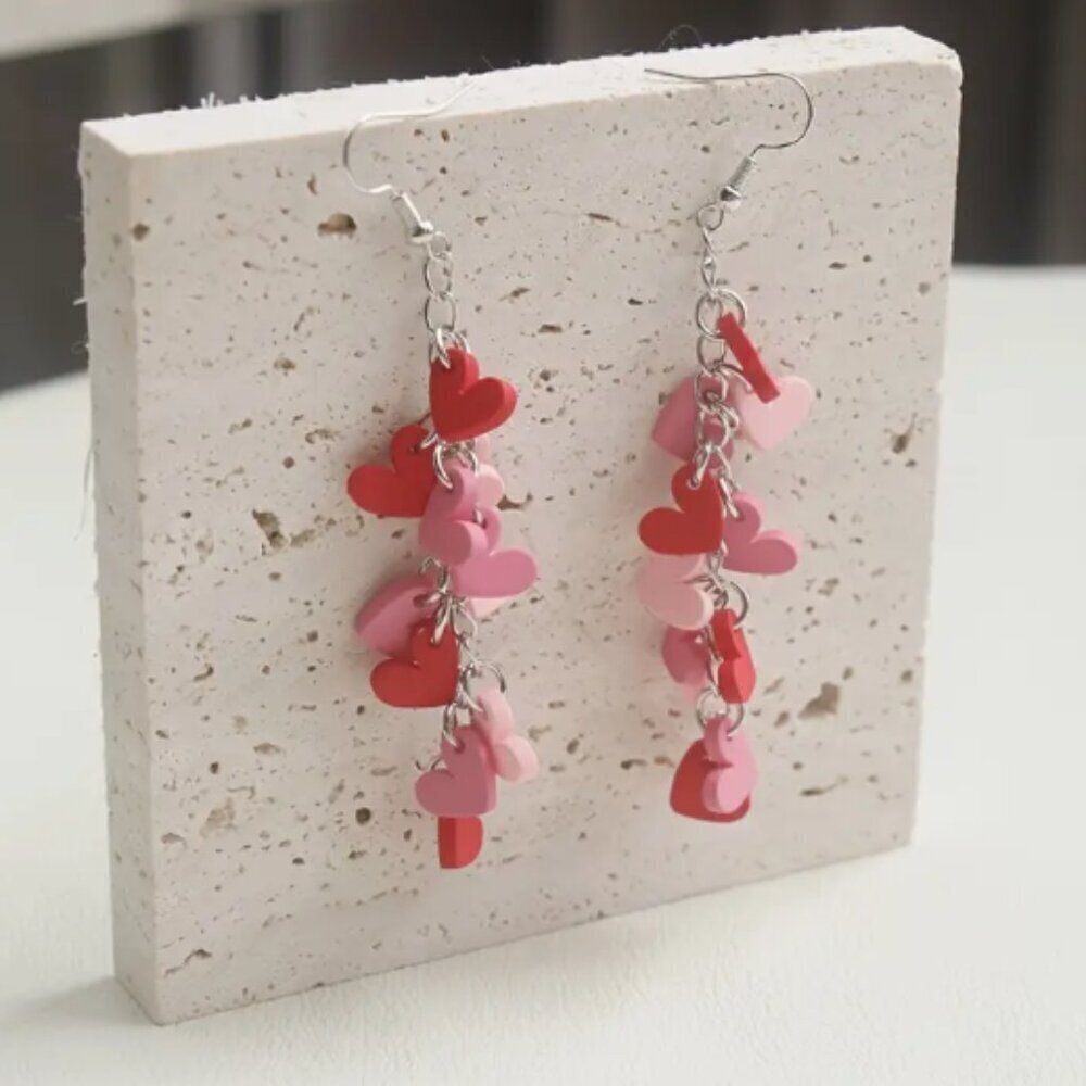 Heart Confetti Dangle earrings - New - perfect for Valentine’s Day